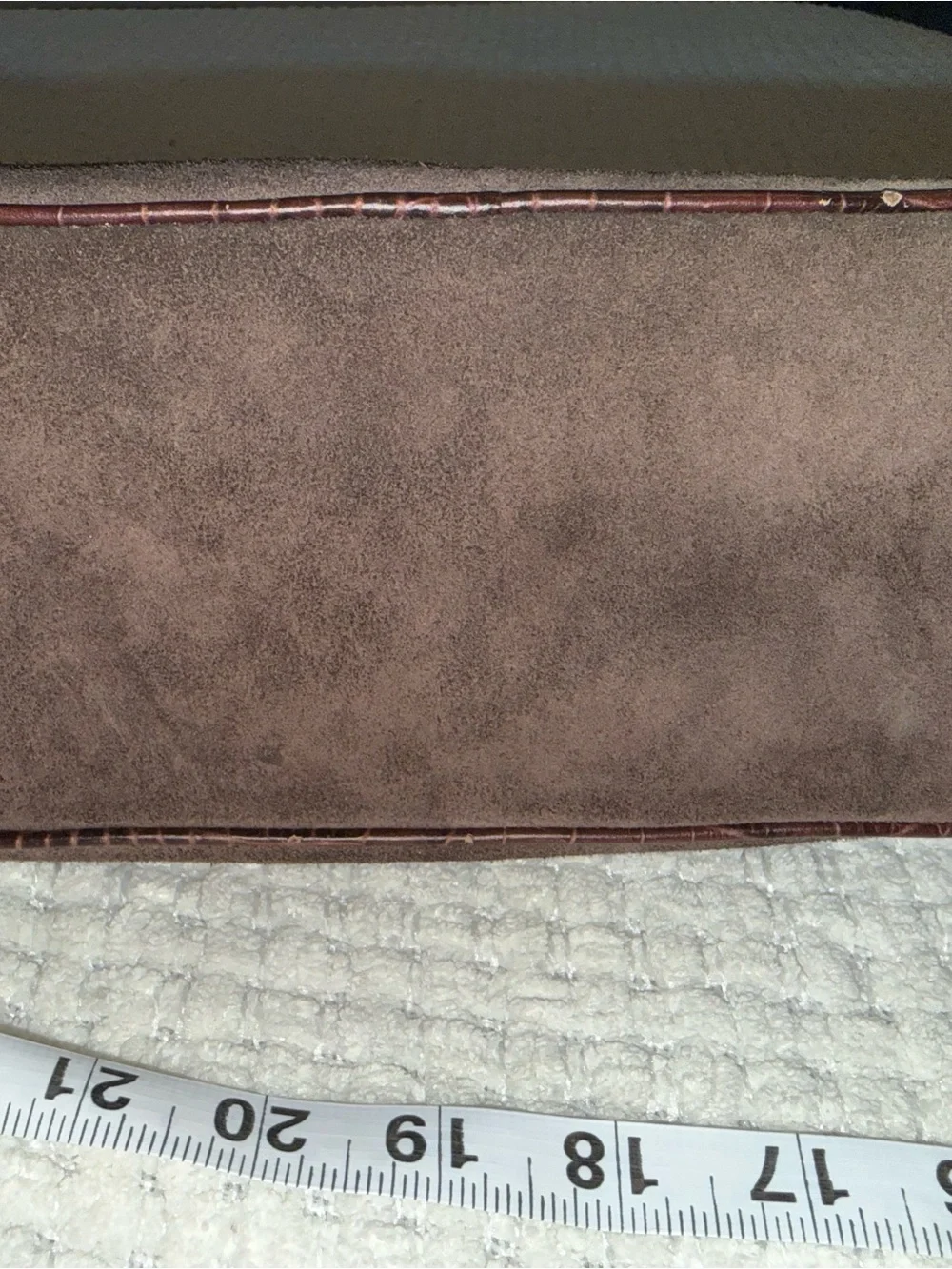 Ralph Lauren Brown Suede Shoulder Bag with Croc-Effect Strap